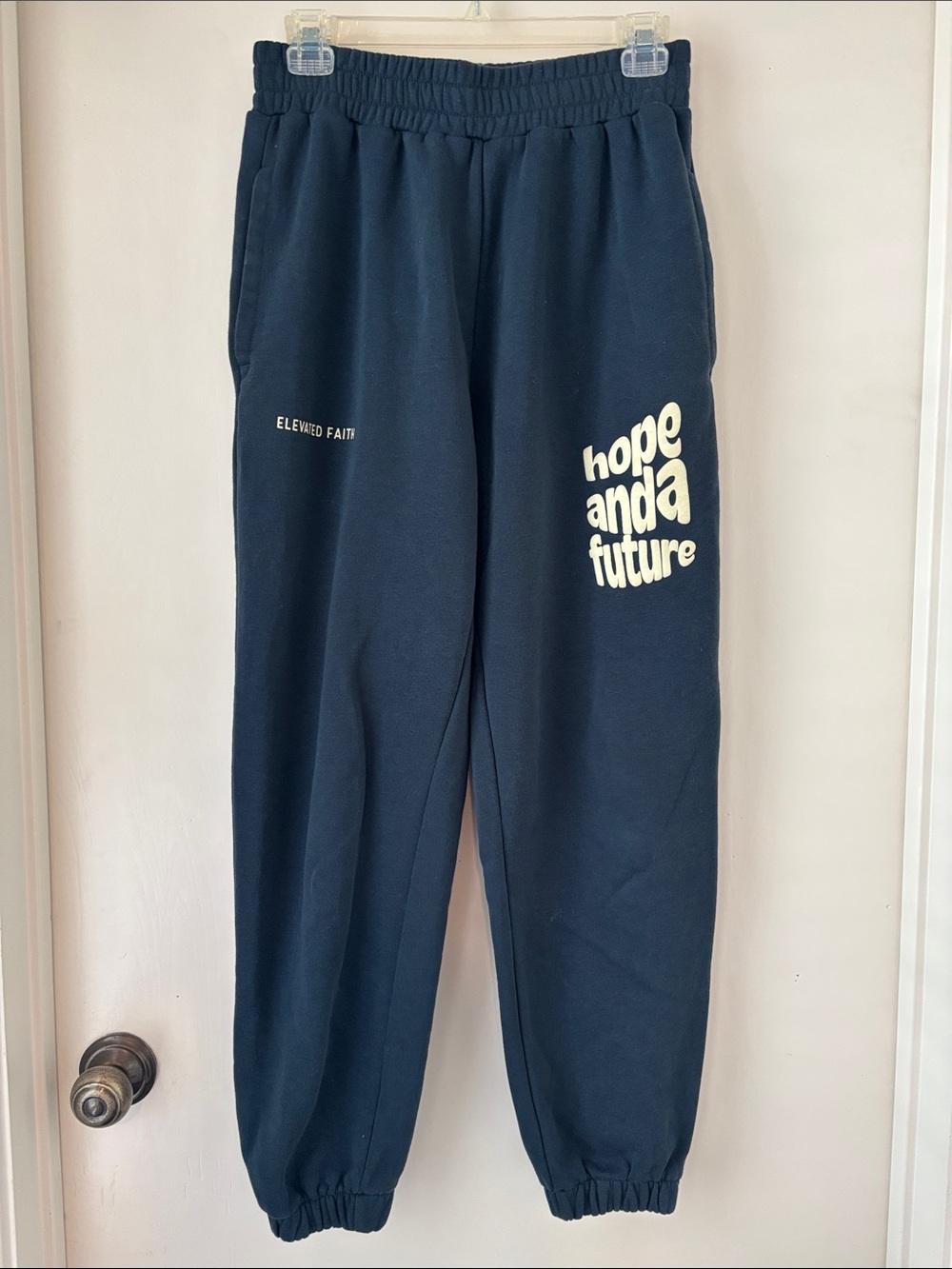 Elevated Faith Navy 'Hope and a Future' Graphic Sweat Pants